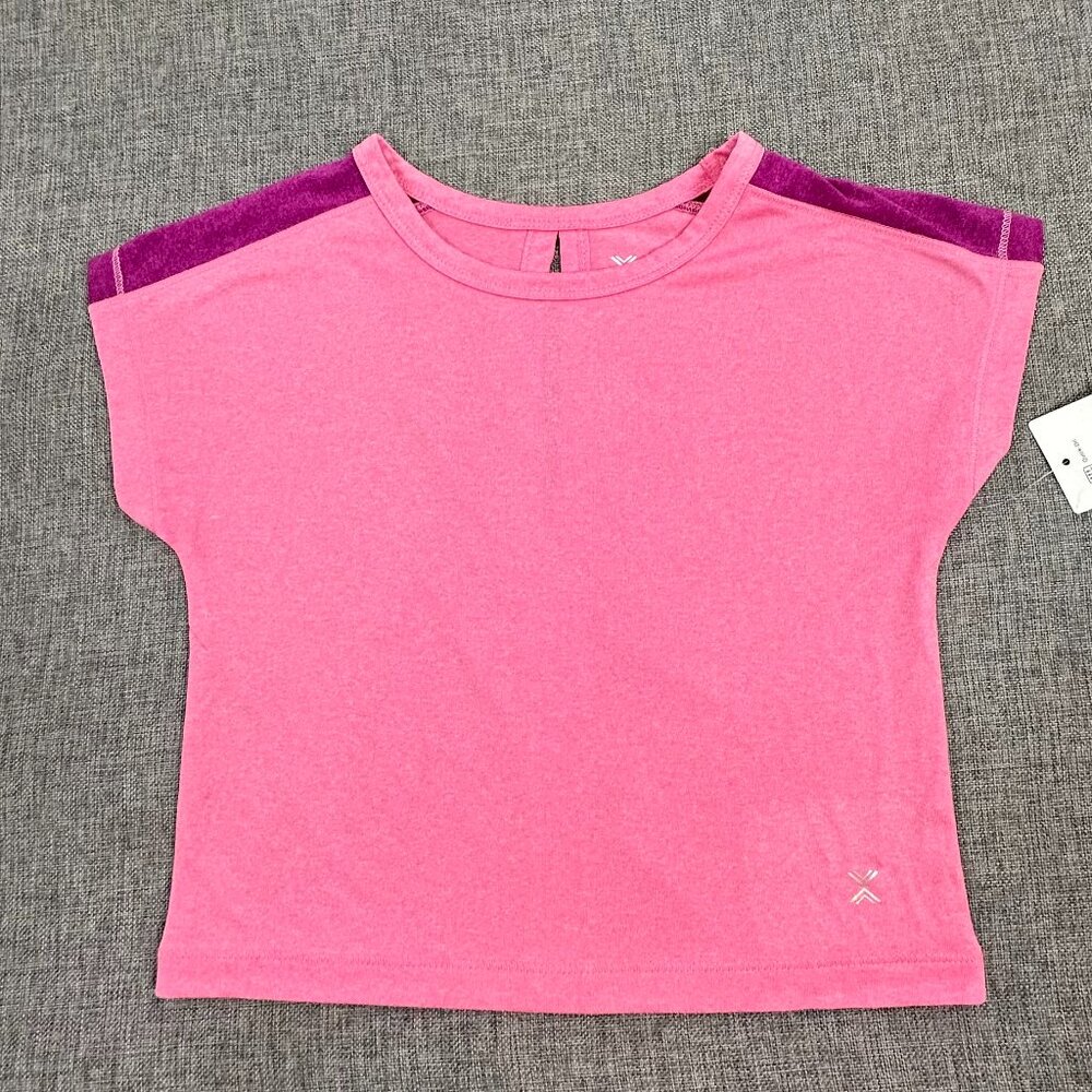 NEW! Xersion Girls Kids Active Top Shirt XXS 4/5 Quick-Dri Pink Cap‎ Sleeve $20